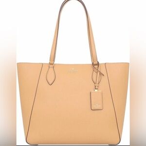 NWT Kate Spade Refind Grain Leather poppy KF388 Tiramisu Mousse Tote